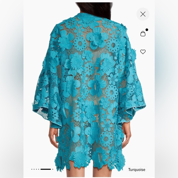 Brand New La Vie Style House ‘60s Floral Lace Mini Caftan - One Size - Picture 3 of 9